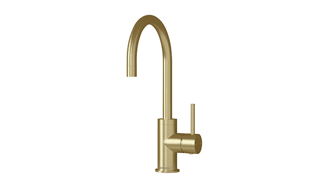 Design-Kollektion Gooseneck 160mm Mixer Brushed Gold Design-Kollektion Gooseneck 160mm Mixer Brushed Gold